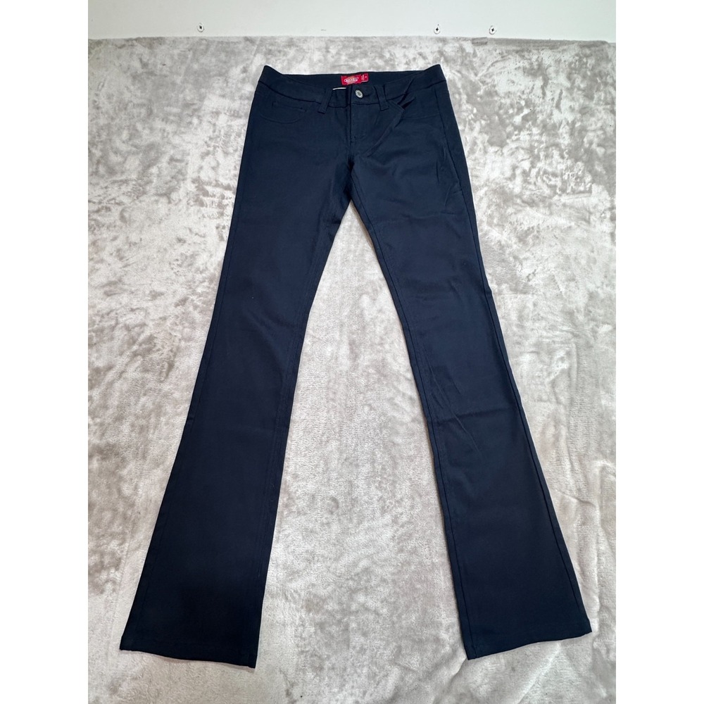 Dickies Girl Pants Womens 3 Navy Blue Low Rise Flare Stretch Twill Skater NWT